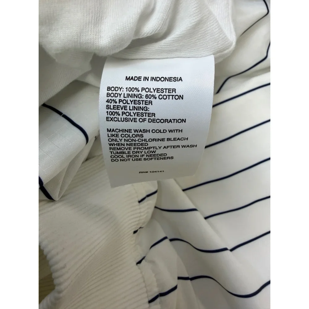 DSG Mens Coachs‎ Jacket Pinstripe Pure White Water Repellent Size Medium NWT